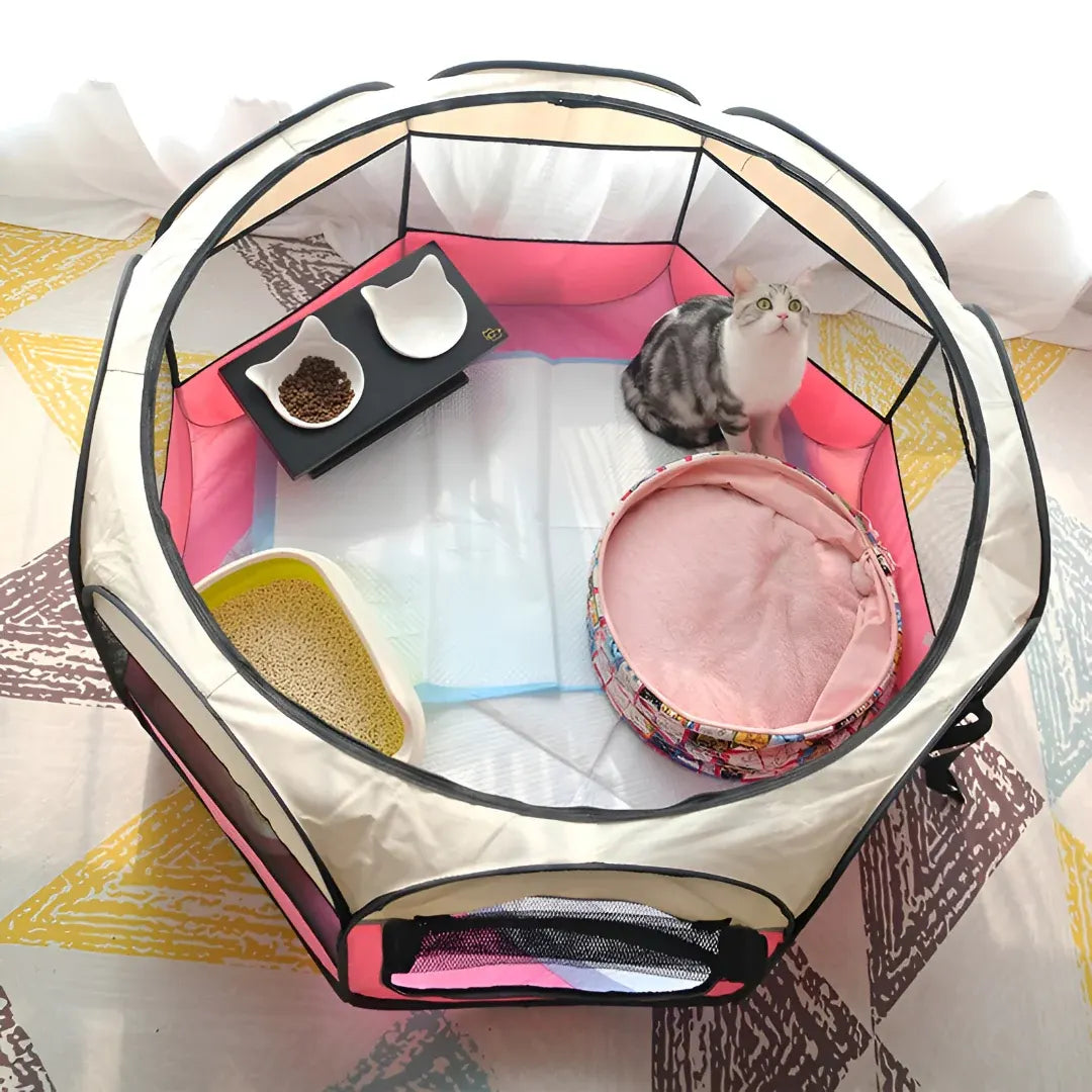 Foldable Mesh Portable Pet Tent Playpen for Cats