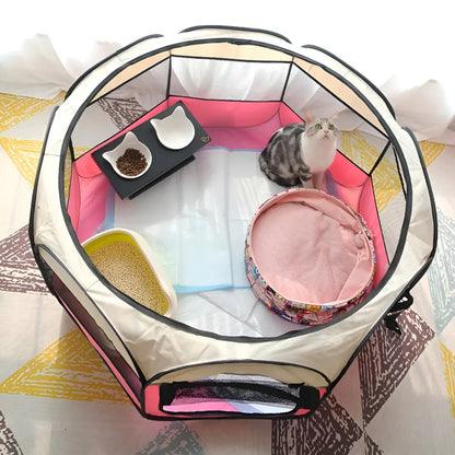 Foldable Mesh Portable Pet Tent Playpen for Cats