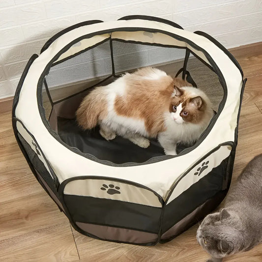 Foldable Mesh Portable Pet Tent Playpen for Cats
