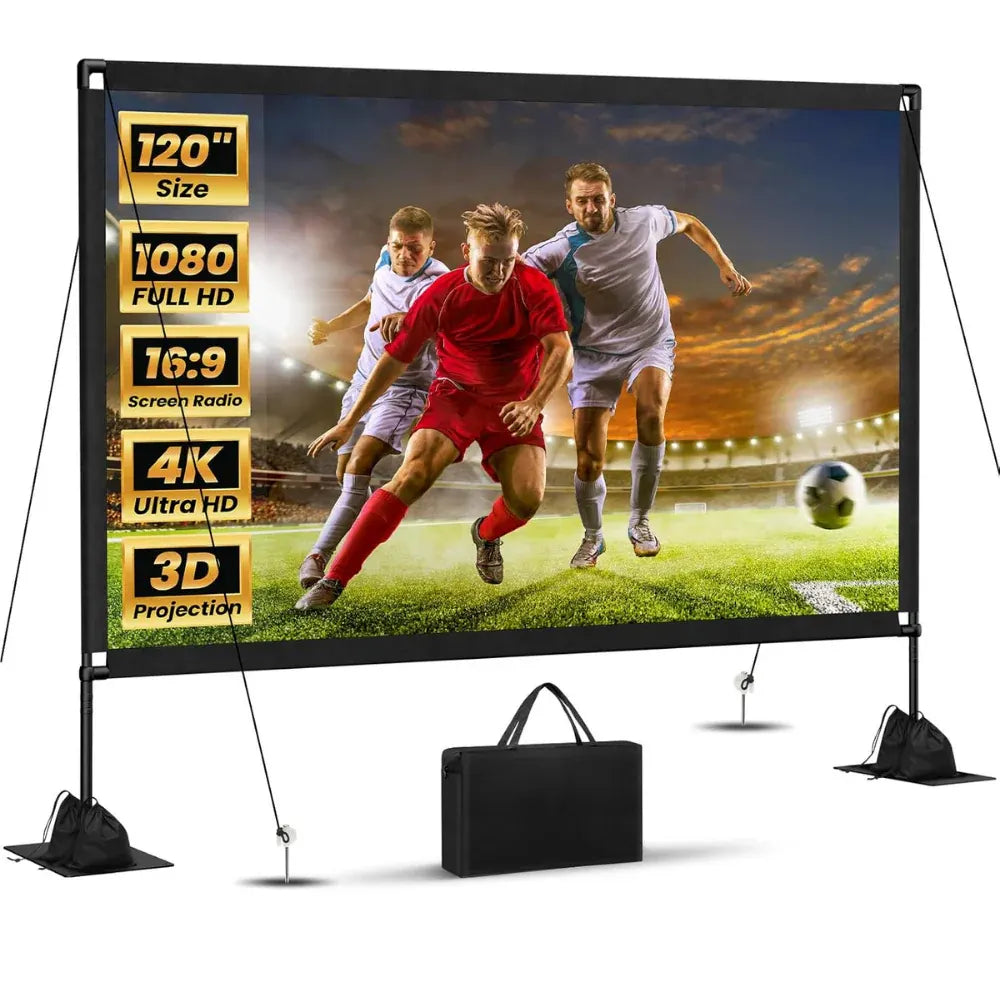 Foldable Outdoor Projector Screen with Stand for Easy Setup and Stable Viewing