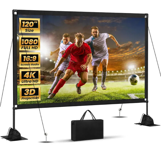 Foldable Outdoor Projector Screen with Stand for Easy Setup and Stable Viewing