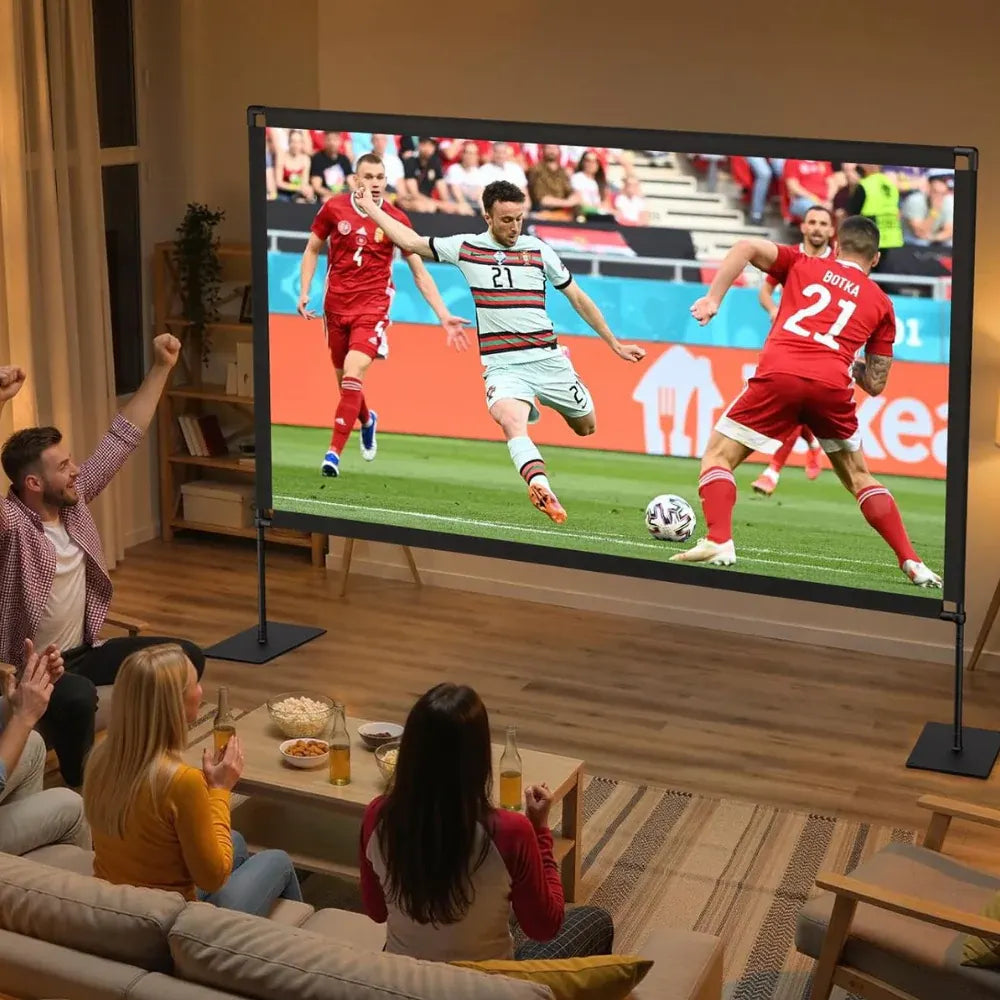 Foldable Outdoor Projector Screen with Stand for Easy Setup and Stable Viewing
