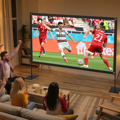 Foldable Outdoor Projector Screen with Stand for Easy Setup and Stable Viewing