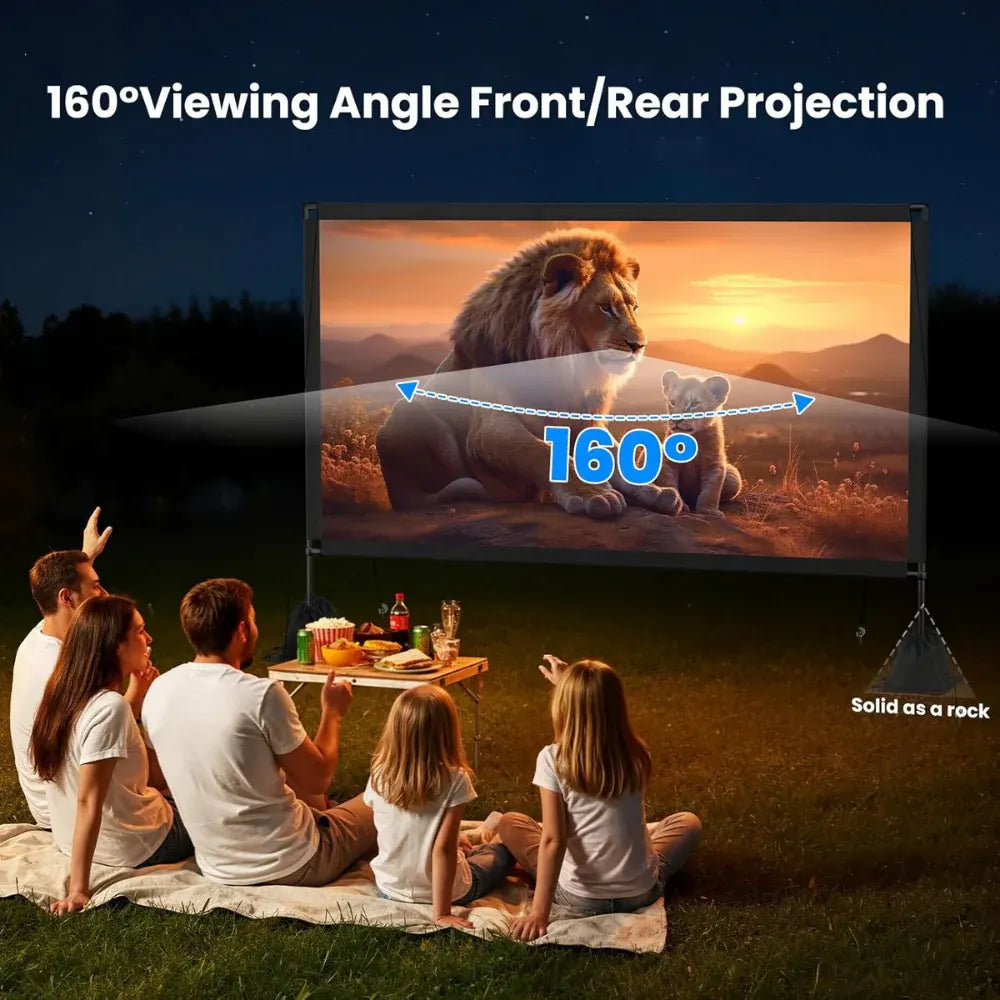 Foldable Outdoor Projector Screen with Stand for Easy Setup and Stable Viewing