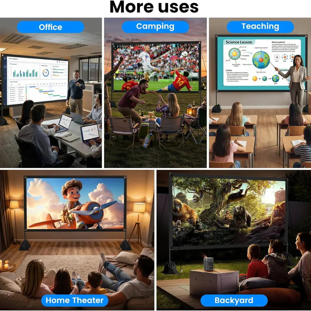 Foldable Outdoor Projector Screen with Stand for Easy Setup and Stable Viewing