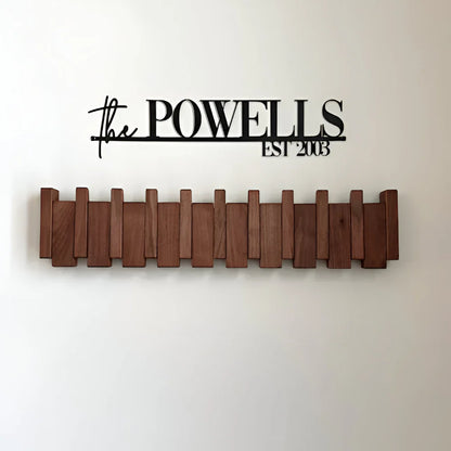 Foldable Piano-Style Wooden Wall Hook Rack Organizer