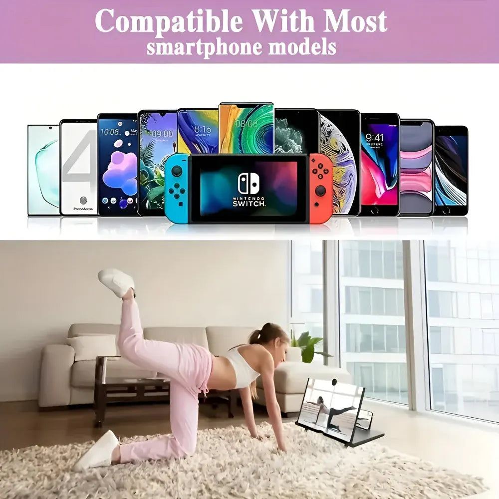 Foldable Screen Magnifier Phone Holder with HD Display Amplifier Stand