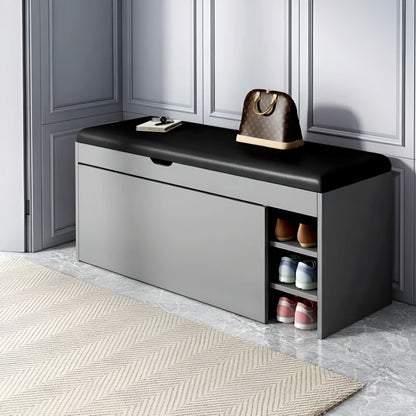 Foldable Storage Bench with Shoe Cabinet Design