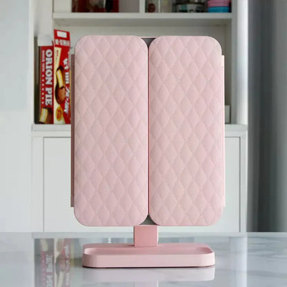 Foldable Tri-Fold Vanity Mirror with LED Lighting and Magnification