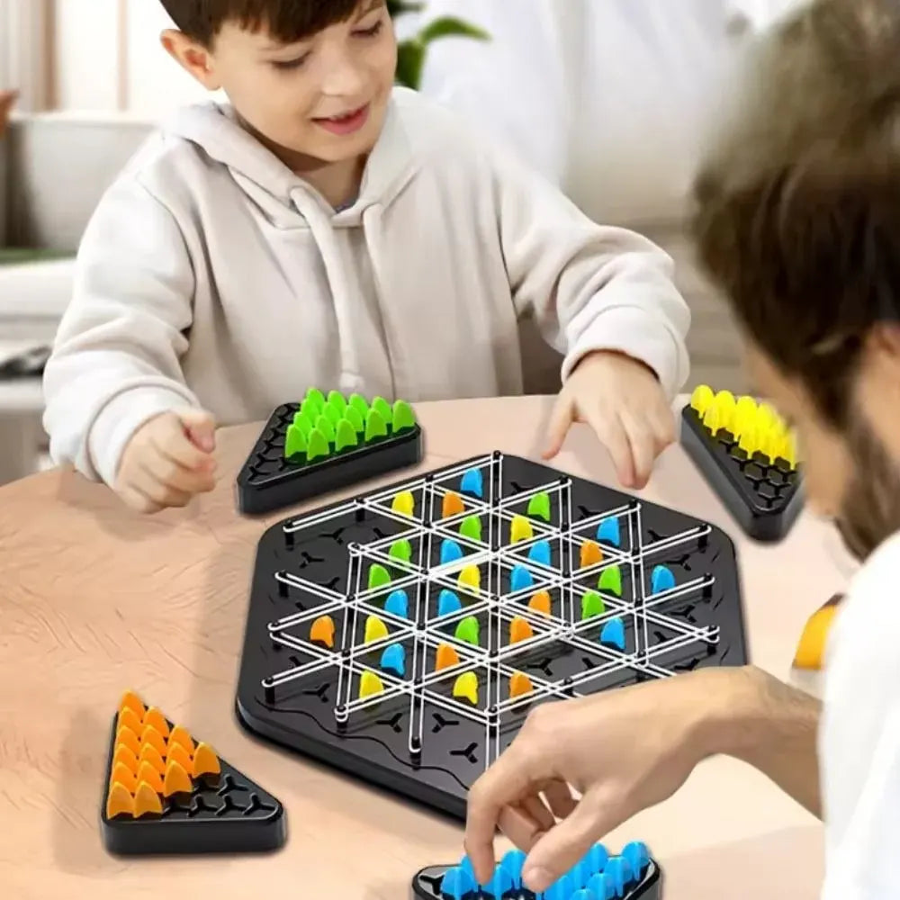 Foldable Triangle Chess Set Family Strategy Board Game for Indoor Play