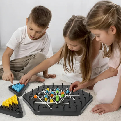 Foldable Triangle Chess Set Family Strategy Board Game for Indoor Play