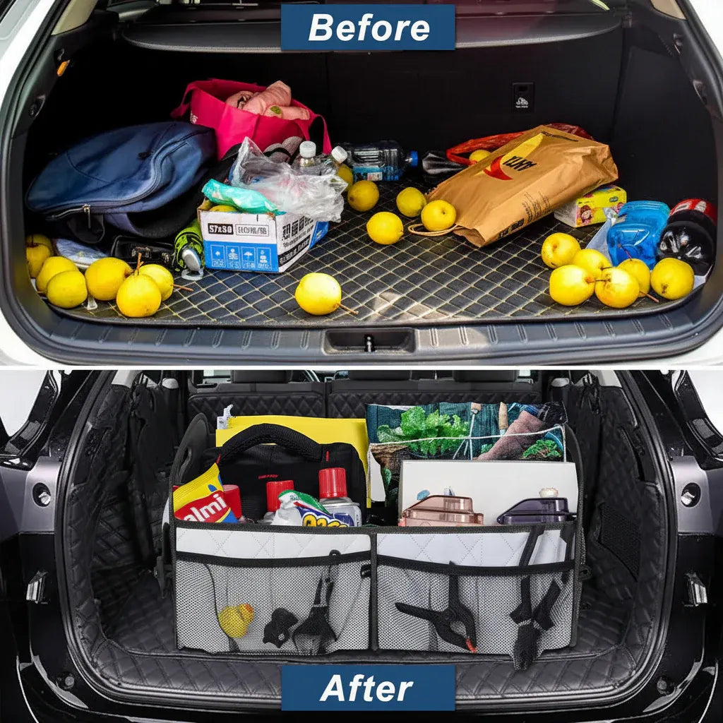 Foldable Waterproof Car Trunk Storage Box - Large Capacity Organizer