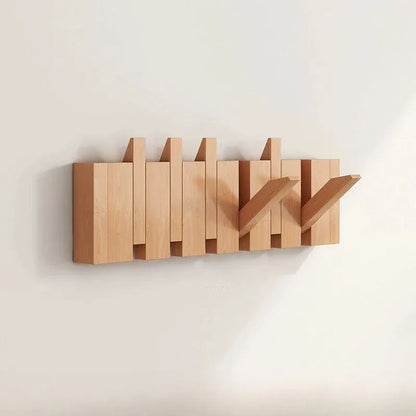 Foldable Wooden Wall Hooks with Piano Key Design Hanger Rack