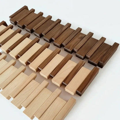 Foldable Wooden Wall-Mounted Coat Hook Rack with Paneled Design