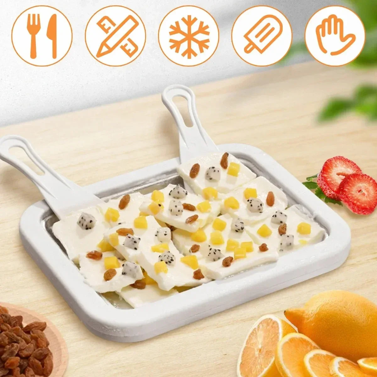 Frozen Yogurt & Gelato Pan Maker for Homemade Desserts