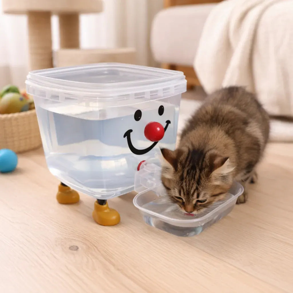 Fun-Design Pet Water Bowl with Easy-Access Dispenser