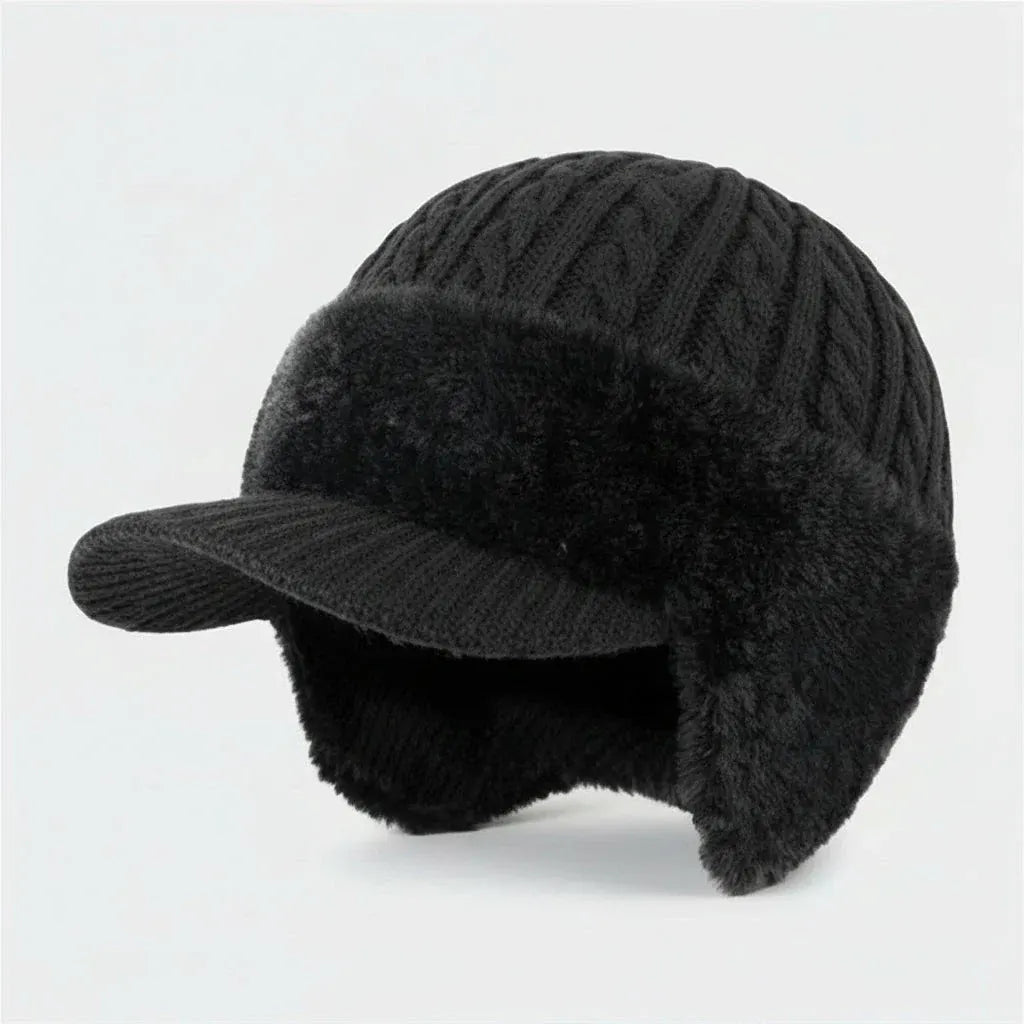 Fur-Lined Trapper Hat with Windproof Ear Flaps for Winter