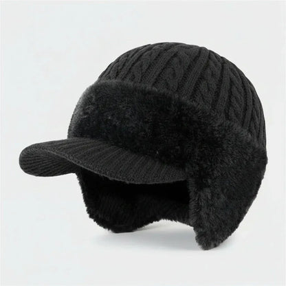 Fur-Lined Trapper Hat with Windproof Ear Flaps for Winter