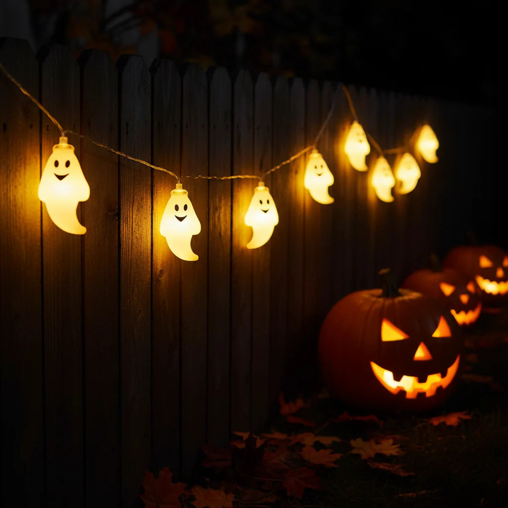 Ghost Design LED Halloween String Lights - Soft Glow Decor