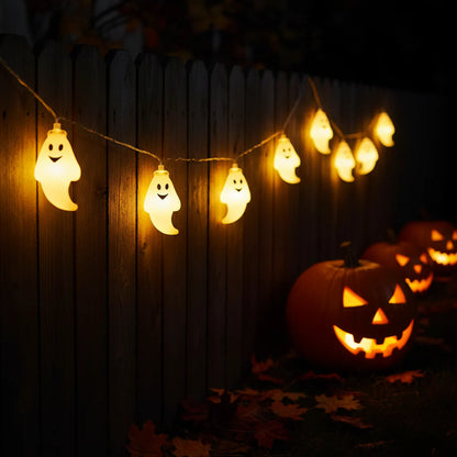 Ghost Design LED Halloween String Lights - Soft Glow Decor