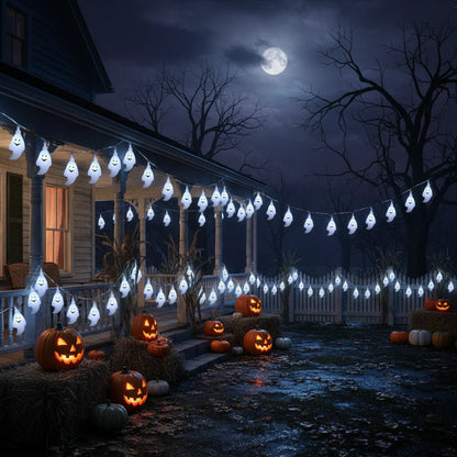 Ghost Design LED Halloween String Lights - Soft Glow Decor