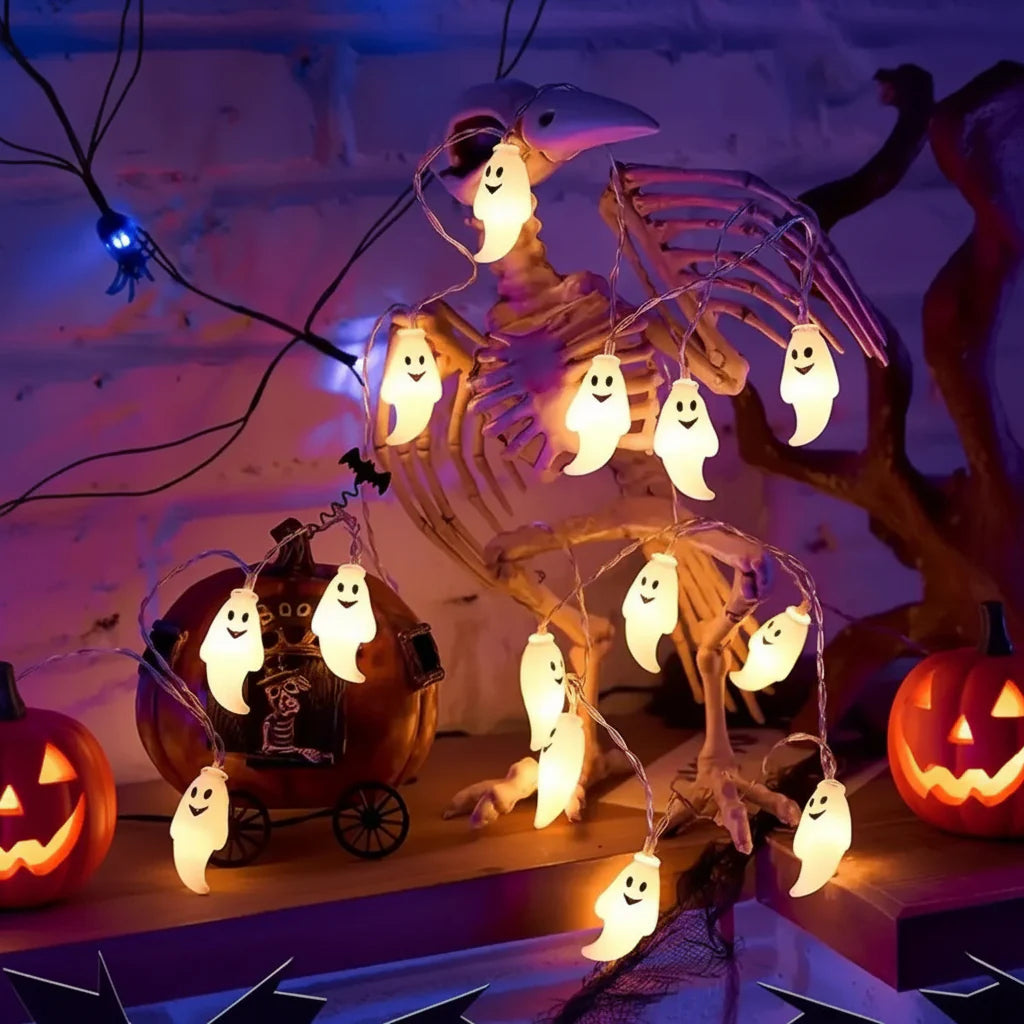 Ghost Design LED Halloween String Lights - Soft Glow Decor