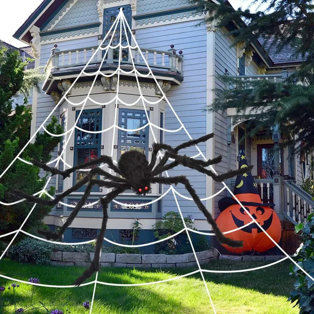 Giant Spider Web Halloween Outdoor Yard Decoration