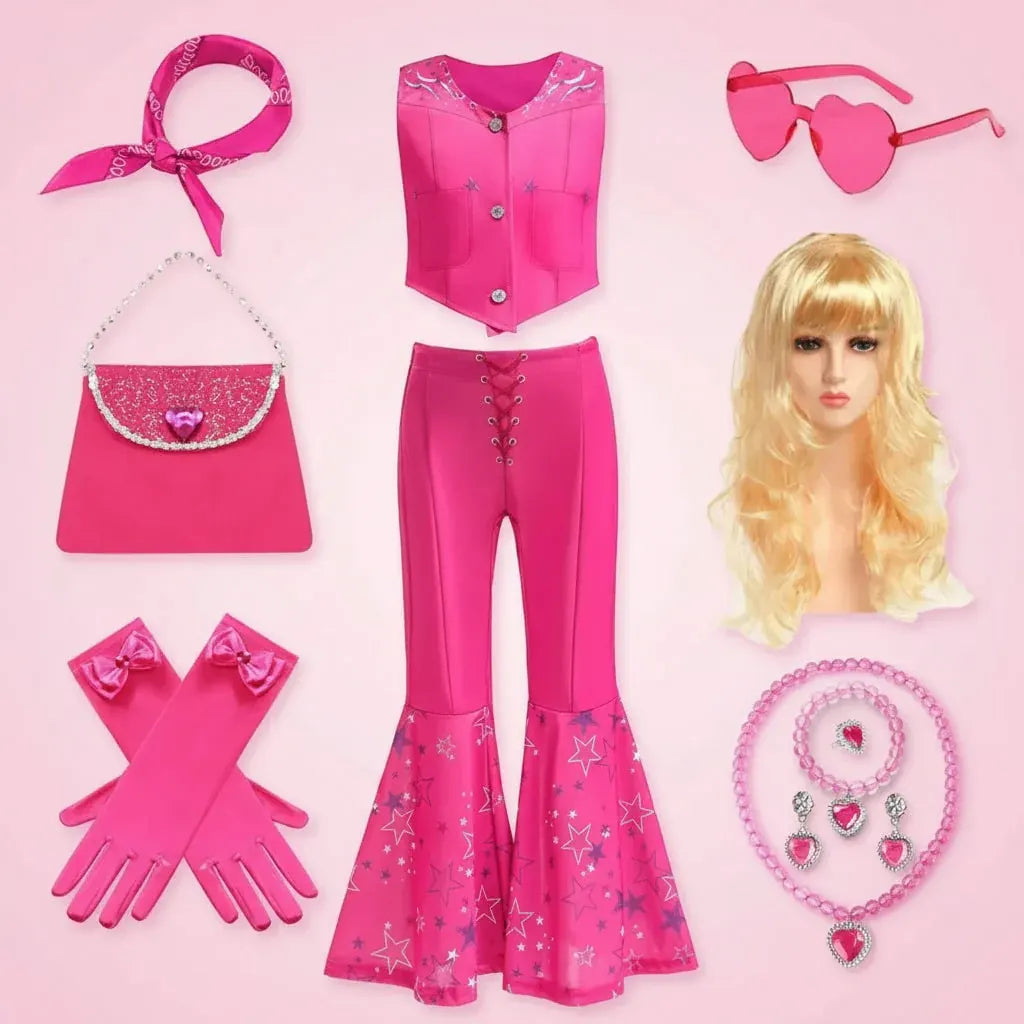 Girls Disco Halloween Costume Kids Party Outfit Set