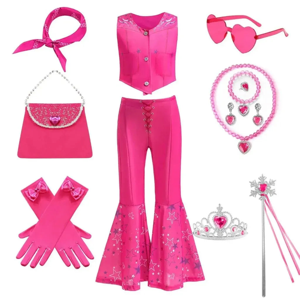 Girls Disco Halloween Costume Kids Party Outfit Set