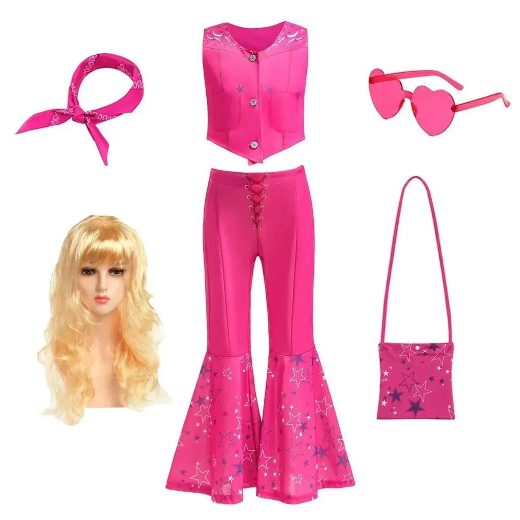 Girls Disco Halloween Costume Kids Party Outfit Set