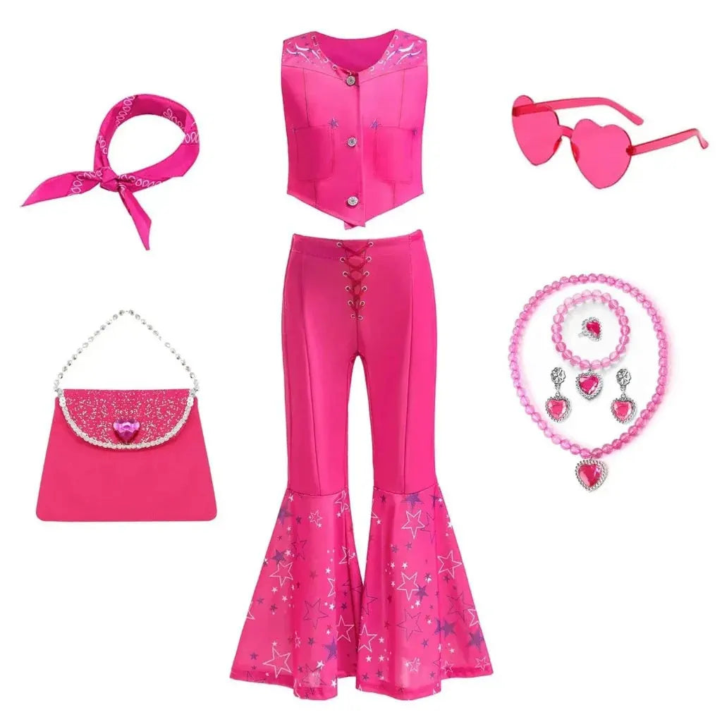 Girls Disco Halloween Costume Kids Party Outfit Set