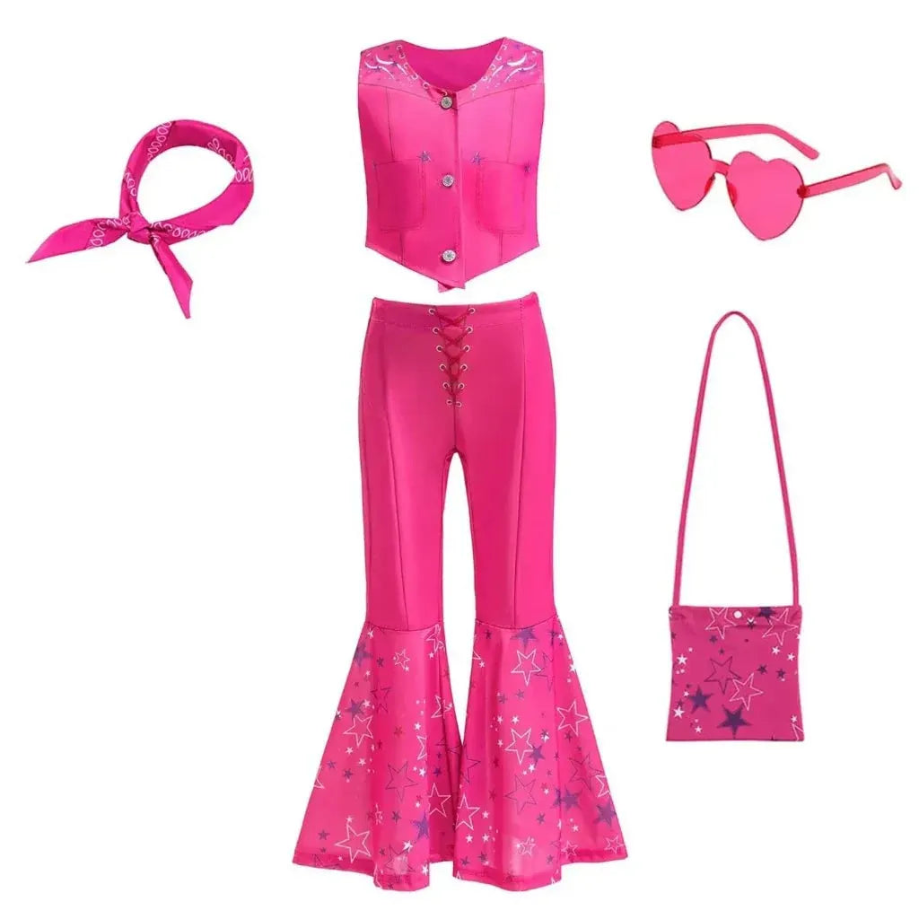 Girls Disco Halloween Costume Kids Party Outfit Set