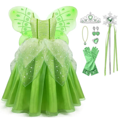 Girls Fairy Princess Dress-Up Costume Set for Halloween