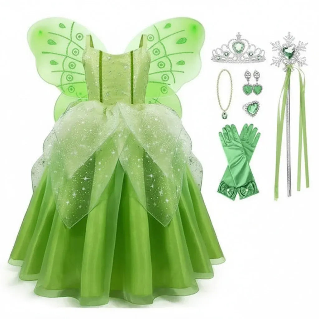 Girls Fairy Princess Dress-Up Costume Set for Halloween