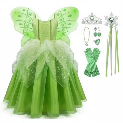 Girls Fairy Princess Dress-Up Costume Set for Halloween