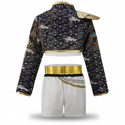Girls Gold Dance Outfit Halloween Costume Set