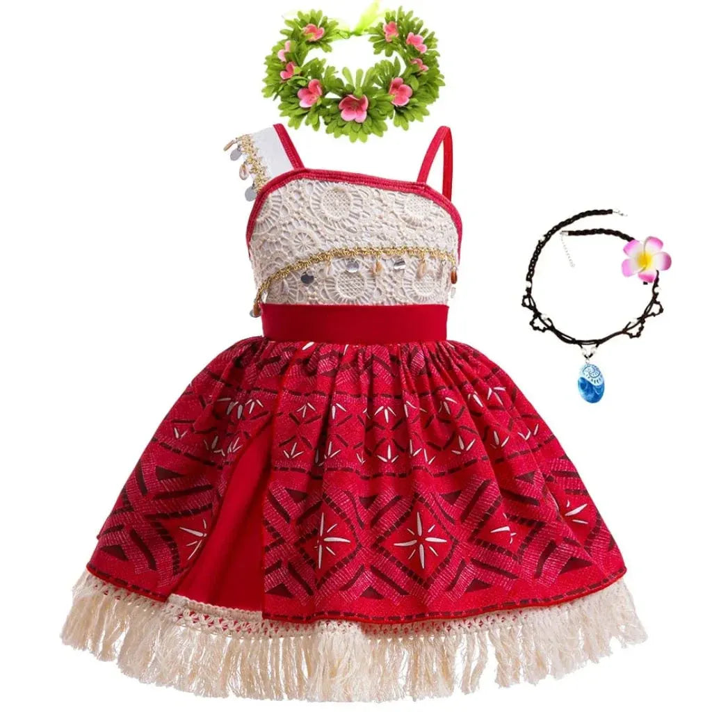 Girls Halloween Island Princess Costume Dress Outfit
