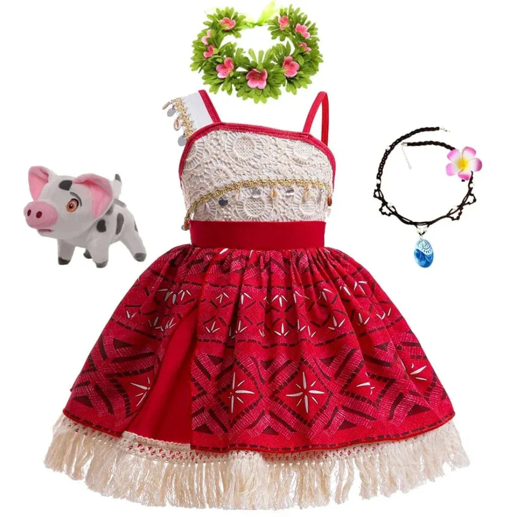Girls Halloween Island Princess Costume Dress Outfit