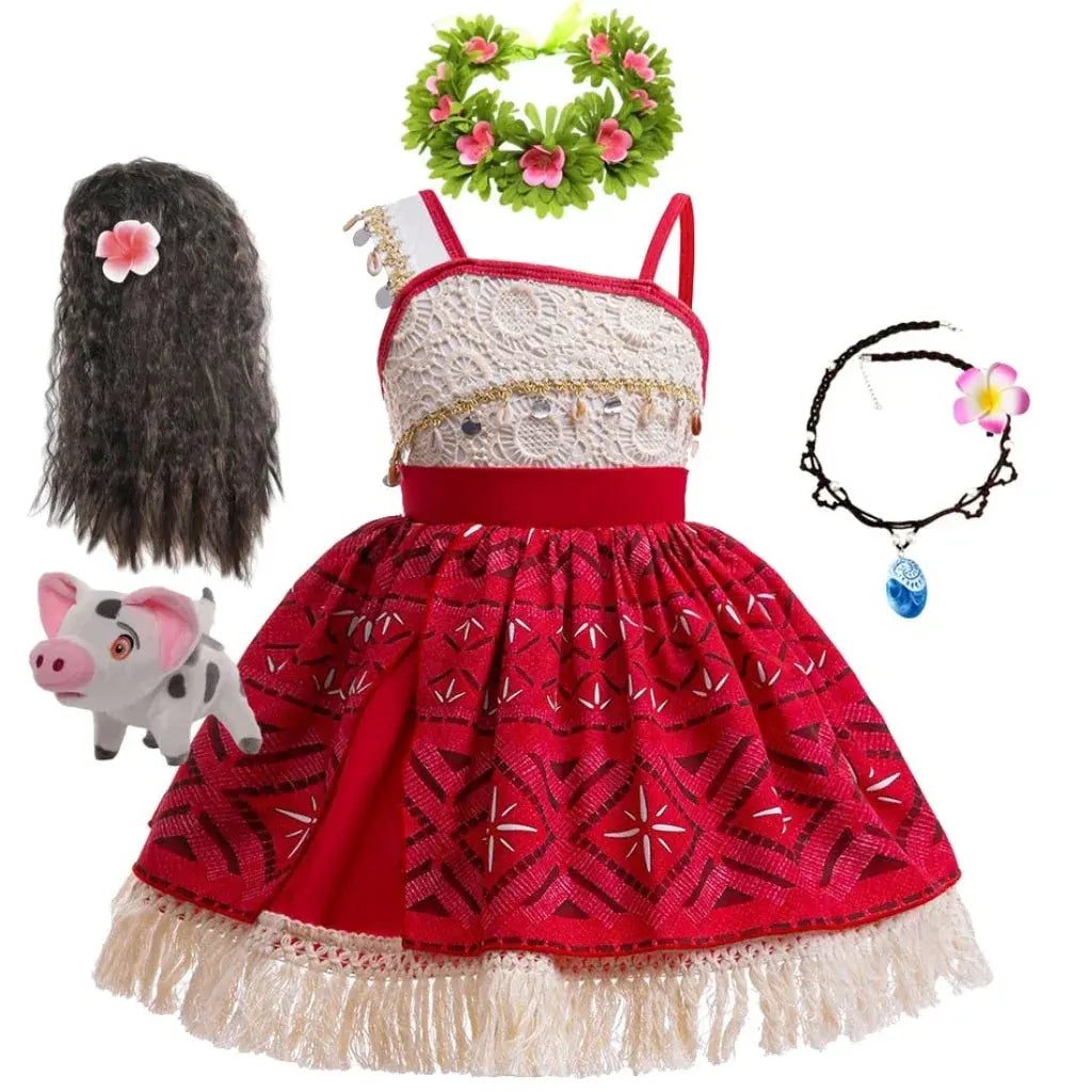 Girls Halloween Island Princess Costume Dress Outfit