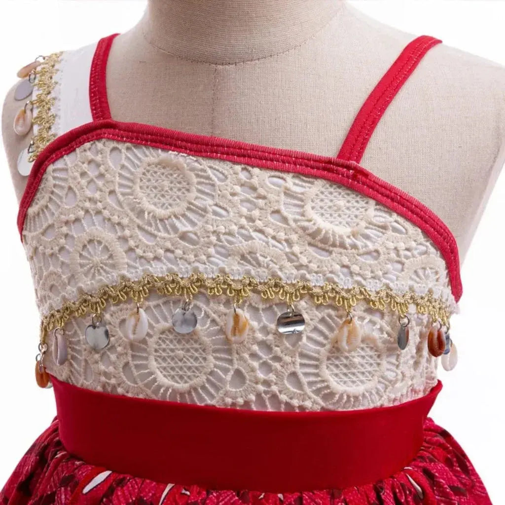 Girls Halloween Island Princess Costume Dress Outfit