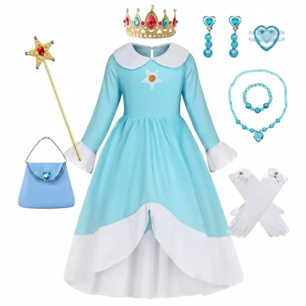 Girls Ice Princess Halloween Costume Dress Set