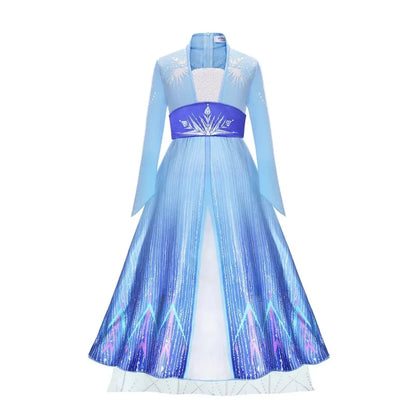 Girls Ice Princess Halloween Costume Dress with Cape