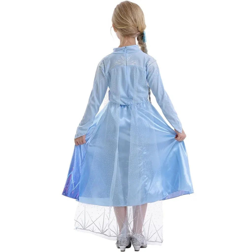 Girls Ice Princess Halloween Costume Dress with Cape Set