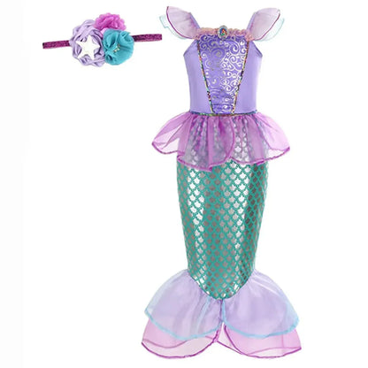 Girls Mermaid Halloween Dress Costume