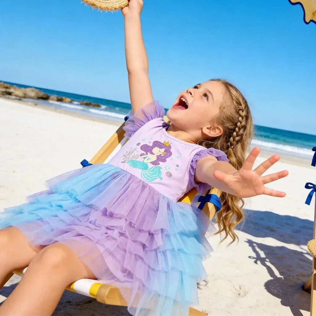 Girls Mermaid Halloween Tutu Dress Costume