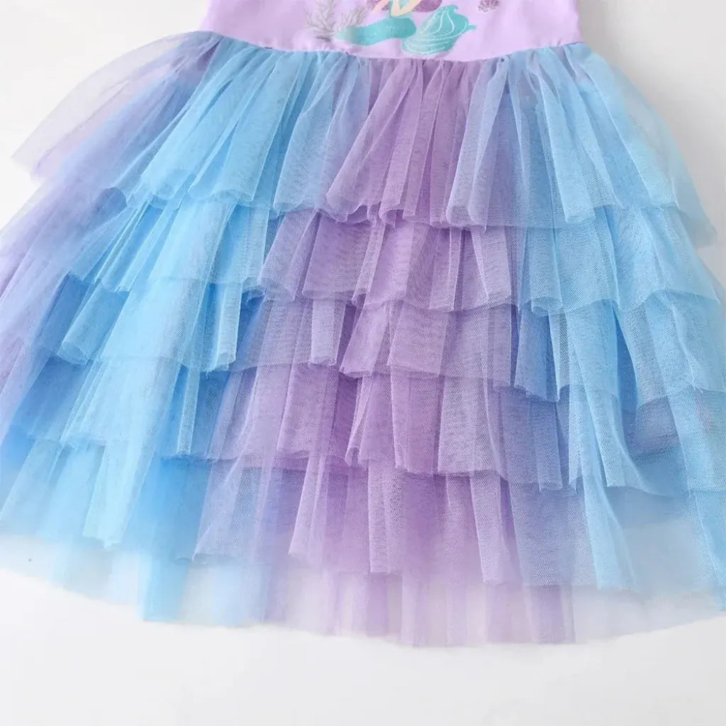 Girls Mermaid Halloween Tutu Dress Costume