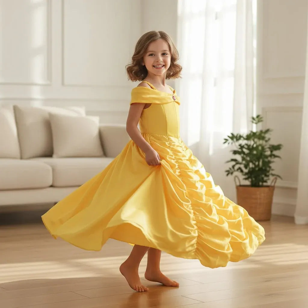 Girls Princess Costume Ball Gown Dress for Halloween