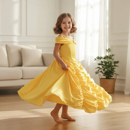 Girls Princess Costume Ball Gown Dress for Halloween