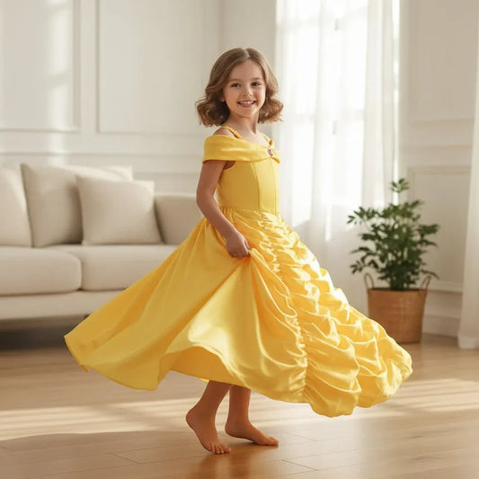 Girls Princess Costume Ball Gown Dress for Halloween
