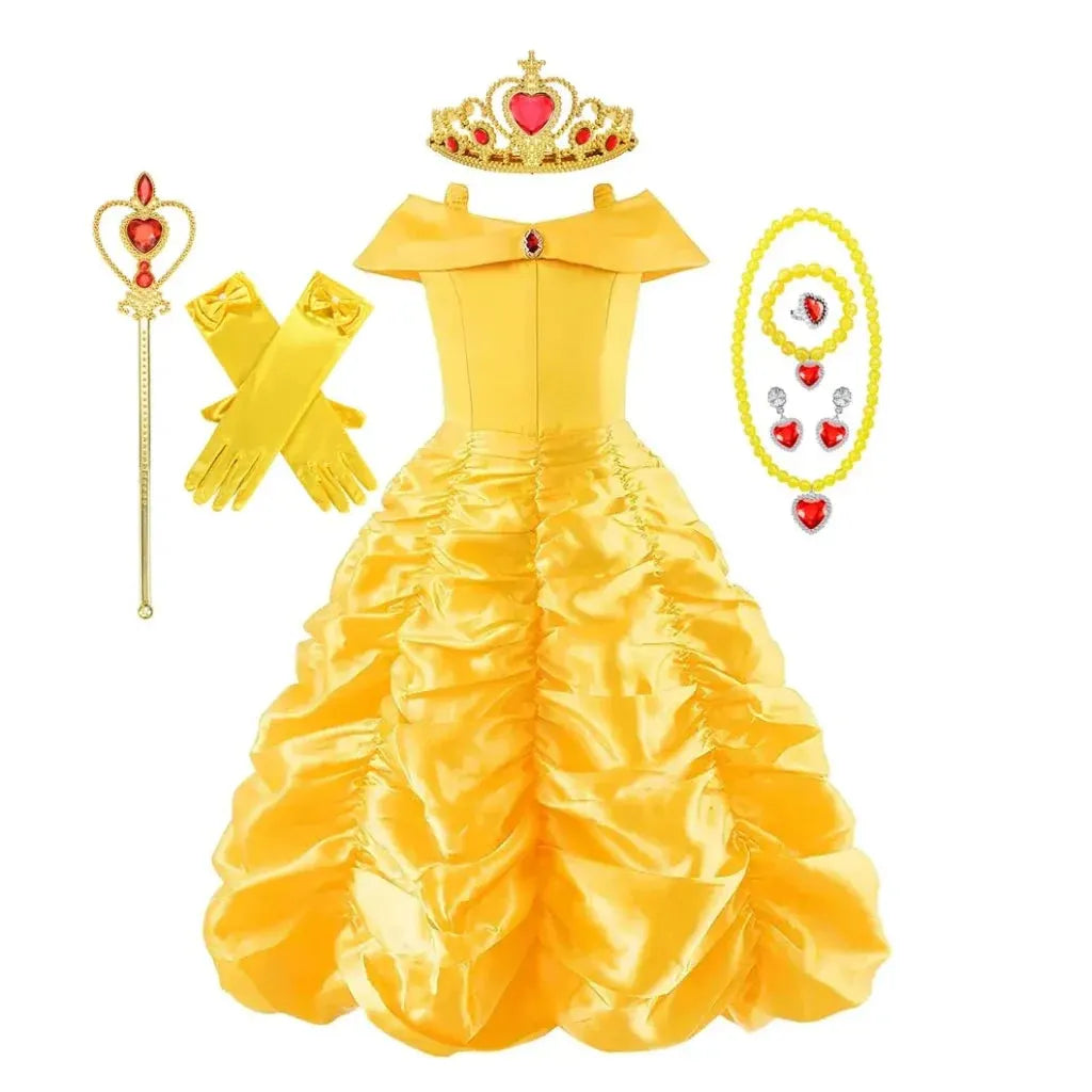 Girls Princess Costume Ball Gown Dress for Halloween